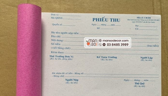 In hoá đơn Báo giá đặt hóa đơn giấy tại Manso Decor