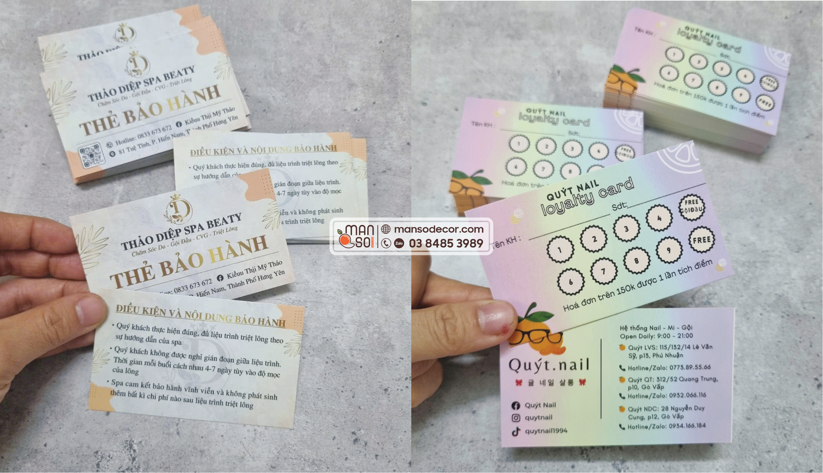 Thẻ Liệu Trình Báo giá in thẻ liệu trình, thẻ dịch vụ