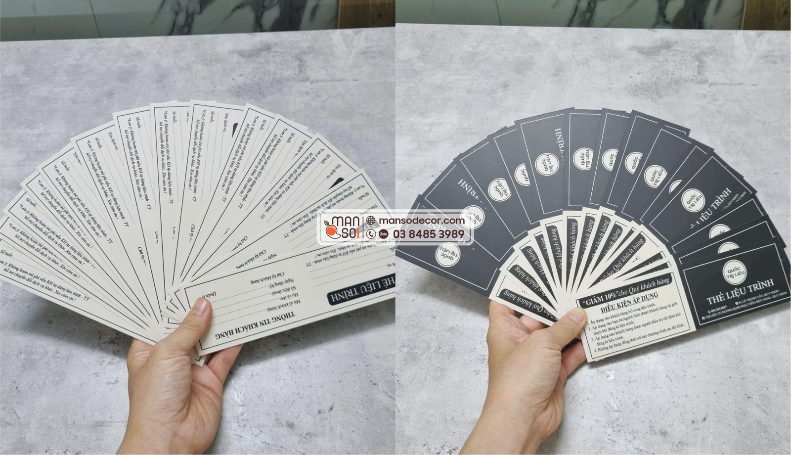 Thẻ Liệu Trình Quy trình đặt in thẻ spa theo yêu cầu