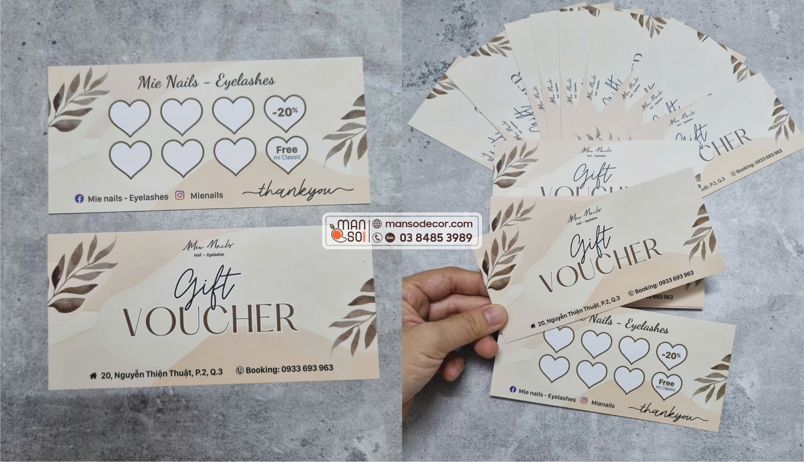 Thẻ Liệu Trình In thẻ liệu trình tại Manso Decor