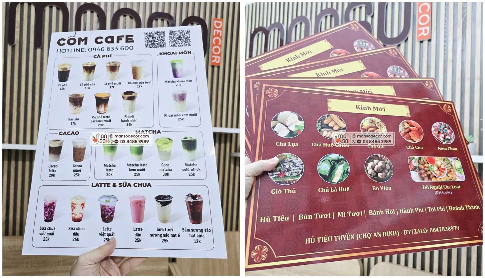 In Menu Quy trình in menu tại Manso Decor