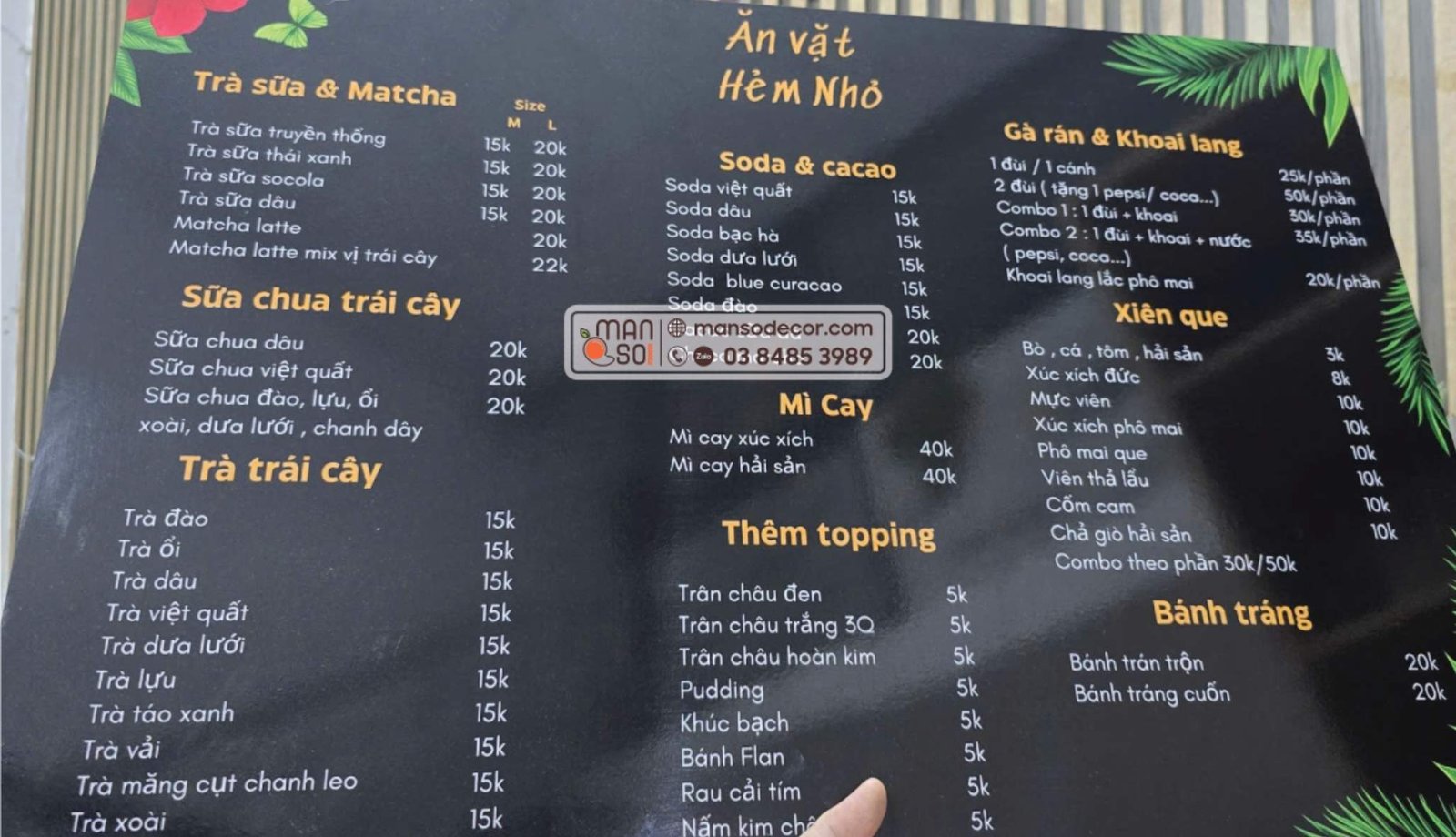 In Menu Tại sao nên chọn in menu cầm tay bồi formex?