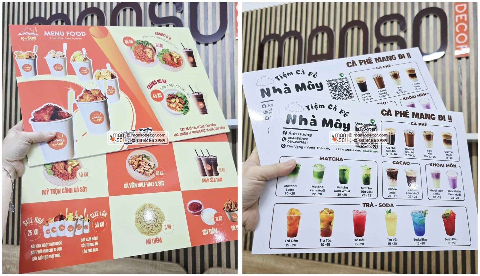 In Menu Cam kết của Manso Decor