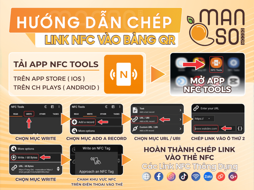 huong dan chep link nfc vao bang qr chi tiet tu a z